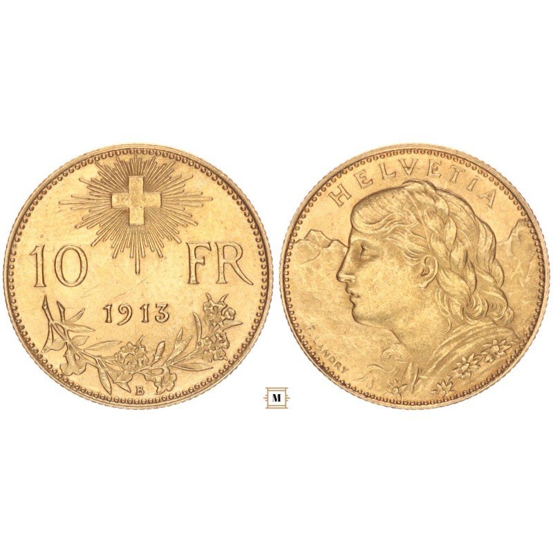 Svájc 10 frank 1913