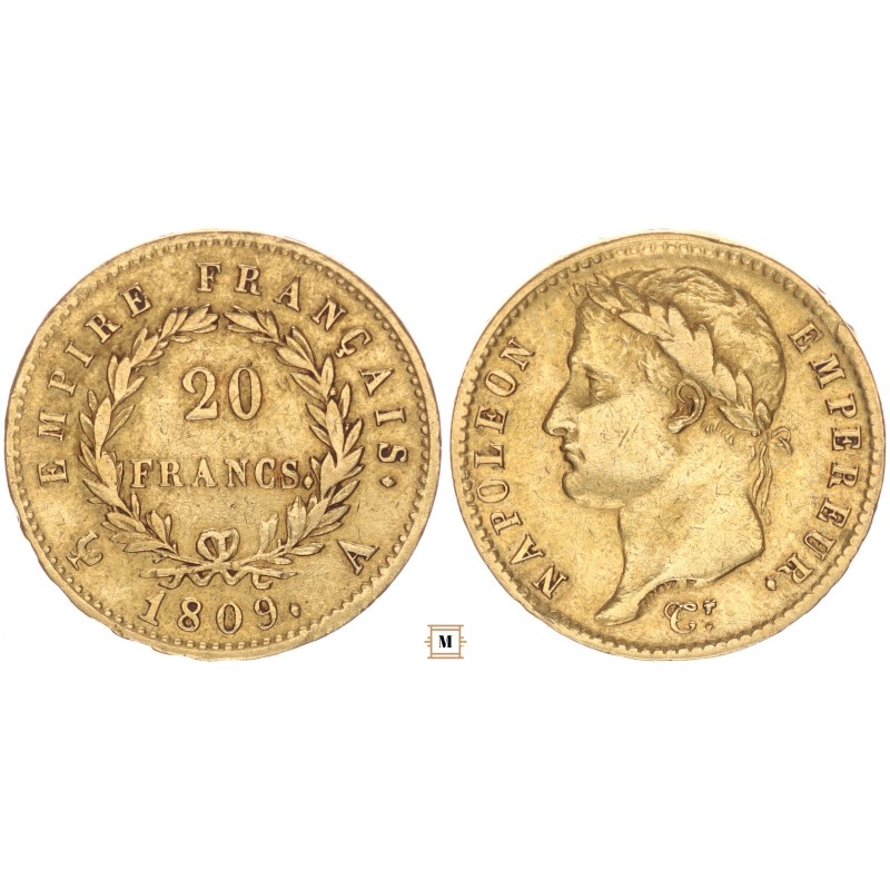 I. Napóleon 20 frank 1809 A