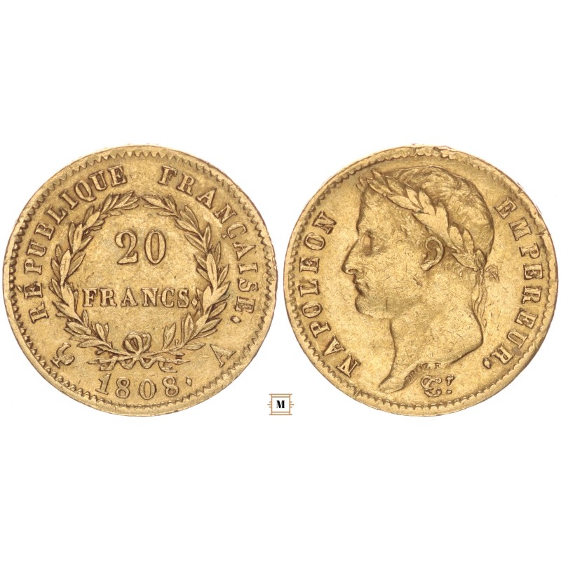 I. Napóleon 20 frank 1808 A