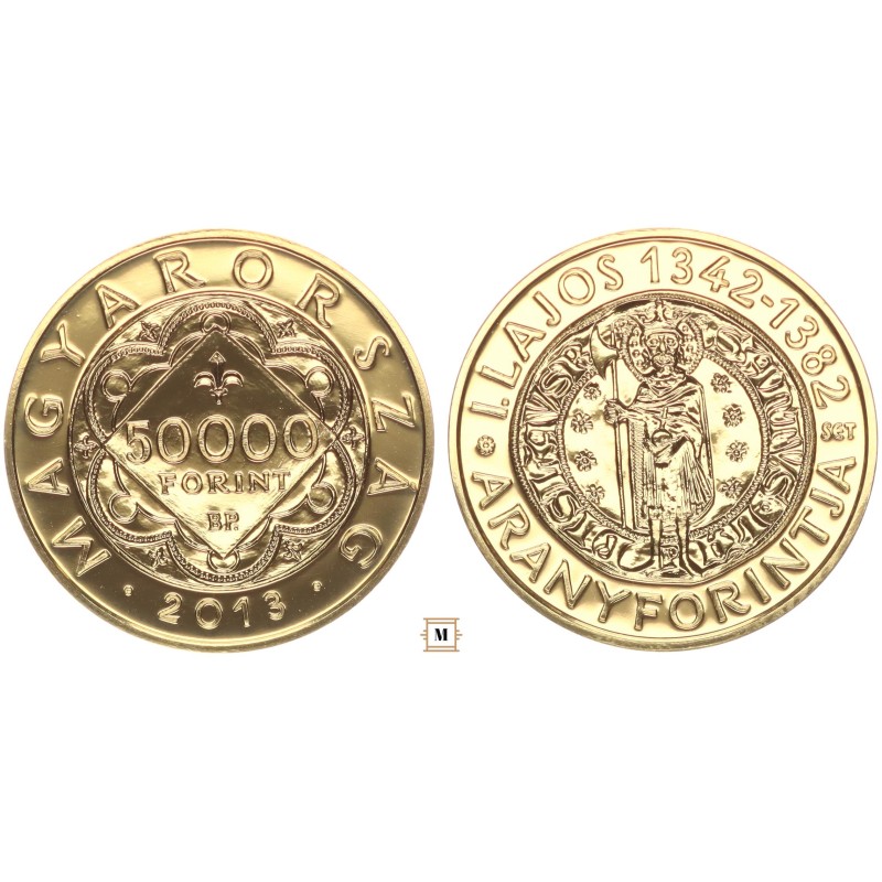 50000 forint I. Lajos aranyforintja 2013 BP