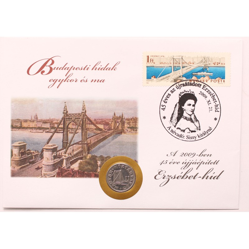 50 fillér 1999 érmés boríték - Erzsébet híd 5.