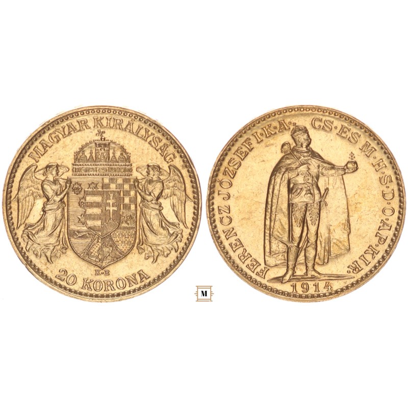 Ferenc József 20 korona 1914 KB Bosznia