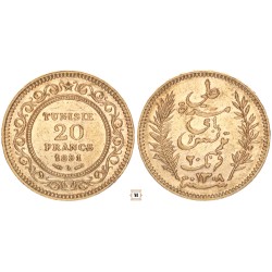 Tunézia 20 francs 1891