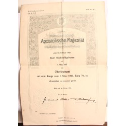 Johann Schiller főhadnagy 69. gyalogezred papírjai /kinevezések, adományozók/