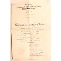 Johann Schiller főhadnagy 69. gyalogezred papírjai /kinevezések, adományozók/