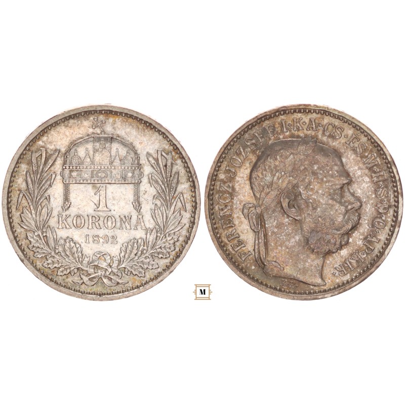 Ferenc József 1 korona 1892 KB