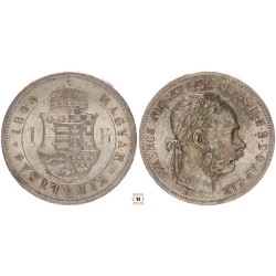 Ferenc József 1 forint 1890 KB Fiume