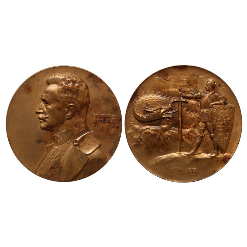 Conrad von Hötzendorf vezérkari főnök 1914-1915 bronz érem