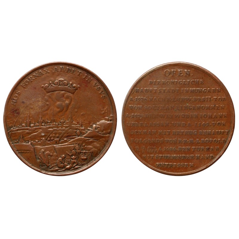 Buda visszafoglalása 1686 bronz érem