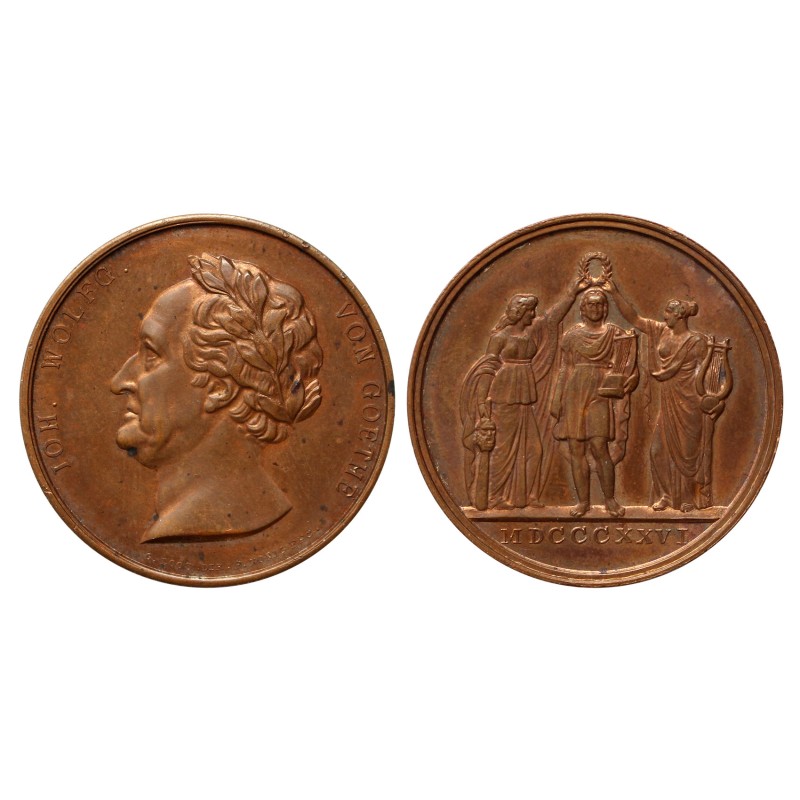 Németország, Goethe 75. születésnapjára bronz érem 1826