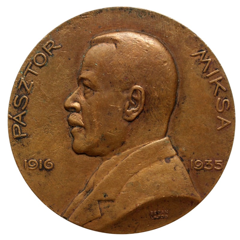 Pásztor Miksa 1916-1935 bronz érem
