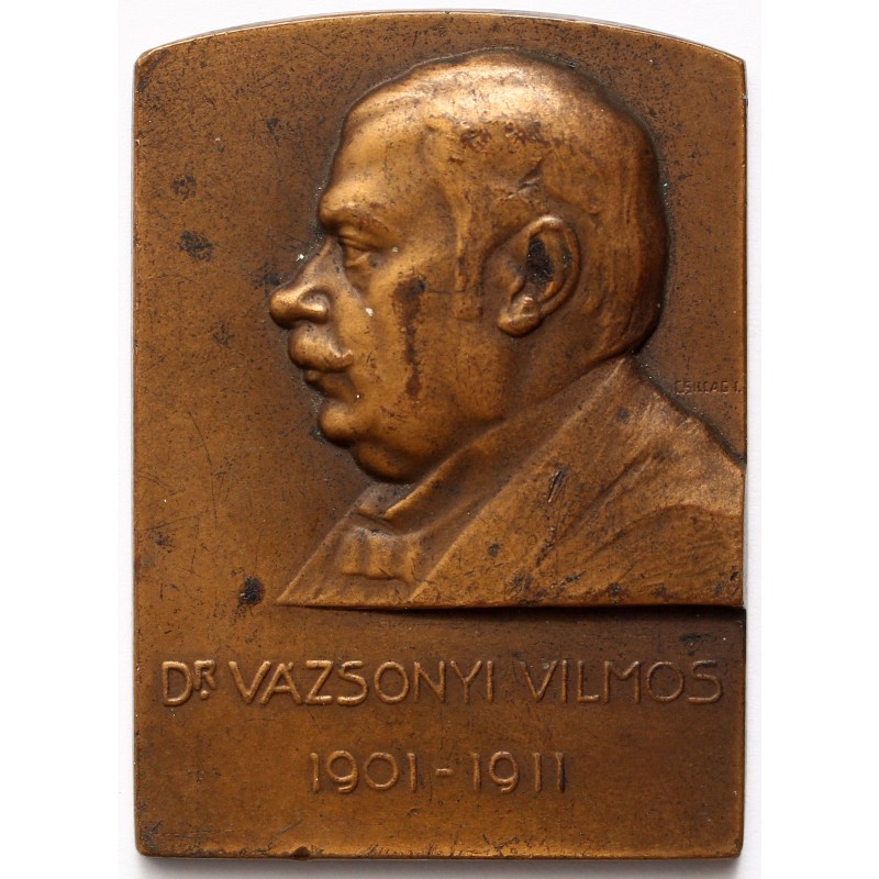 Dr. Vázsonyi Vilmos 1901-11 bronz plakett