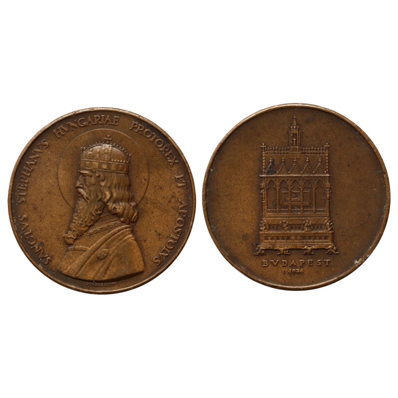 Szent István év Budapest 1938 bronz érem