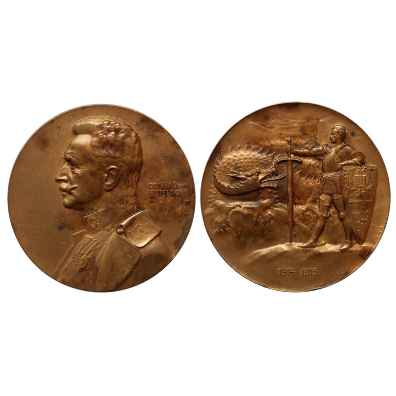 Conrad von Hötzendorf vezérkari főnök 1914-1915 bronz érem
