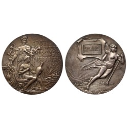 Pécsi Országos Kiállítás 1907 ezüst díjérem