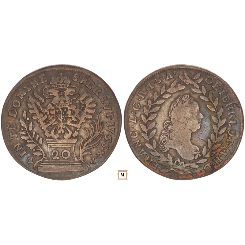 Lotharingiai Ferenc 20 krajcár 1765 HA Hall