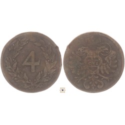 Pesti Invalidusok háza, III. Károly 4 krajcár R!