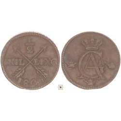 Svédország IV. Gusztáv Adolf 1/2 skilling 1809