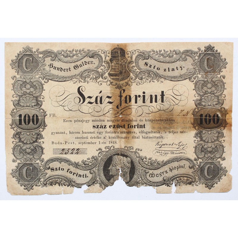 Szabadságharc 100 forint 1848