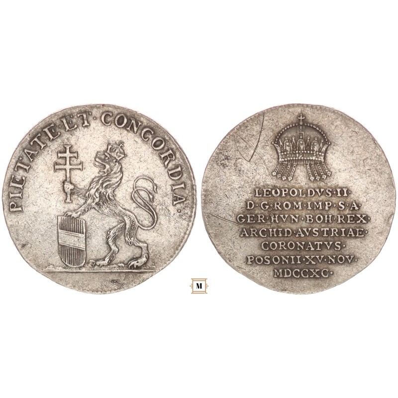 II. Lipót pozsonyi koronázás zseton 1790