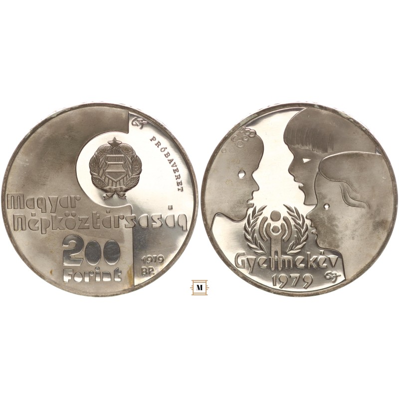 200 forint Gyermekév 1979 BP Tervezet, PRÓBAVERET