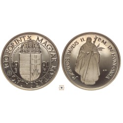 100 forint II. János Pál Pápa 1991 BP PRÓBAVERET