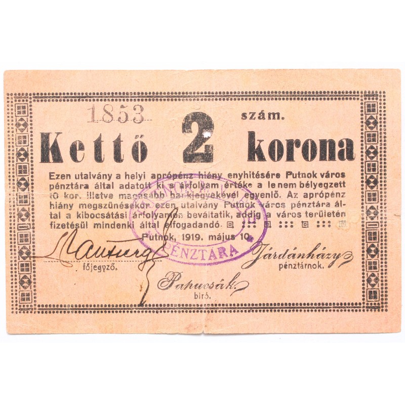 Putnok 2 korona 1919