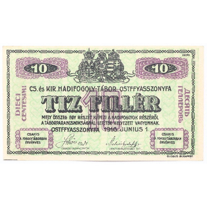 Hadifogolytábor Ostffyasszonyfa 10 fillér 1916