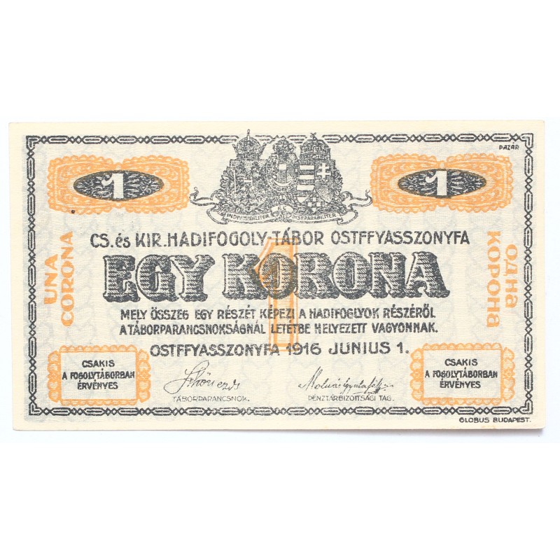 Hadifogolytábor Ostffyasszonyfa 1 korona 1916