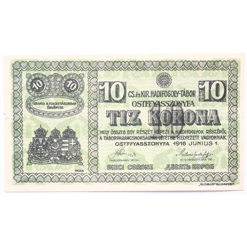 Hadifogolytábor Ostffyasszonyfa 10 korona 1916