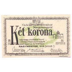 Hadifogolytábor Nagymegyer 2 korona 1916