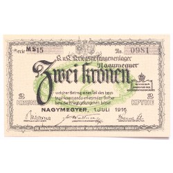 Hadifogolytábor Nagymegyer 2 korona 1916
