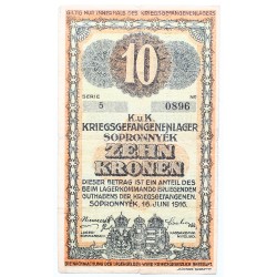 Hadifogolytábor Sopronnyék 10 korona 1916 Arab sorozatszám