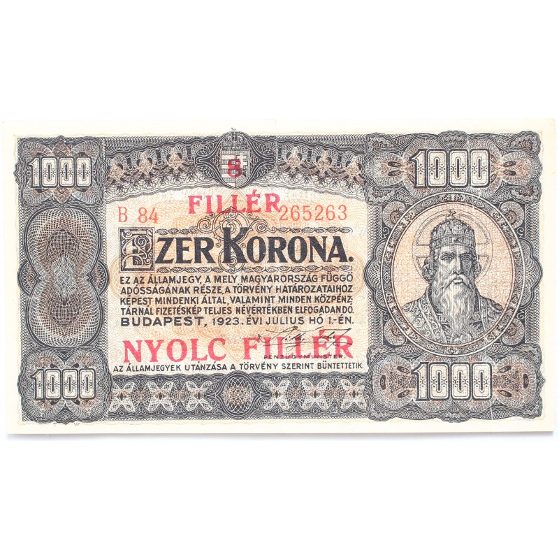 1000 korona 8 fillér 1923