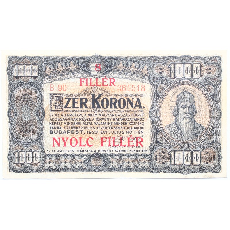 1000 korona 8 fillér 1923