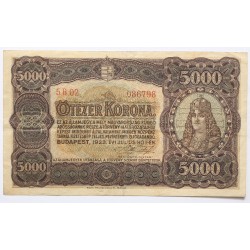 5000 korona 1923 Magyar Pénzjegynyomda