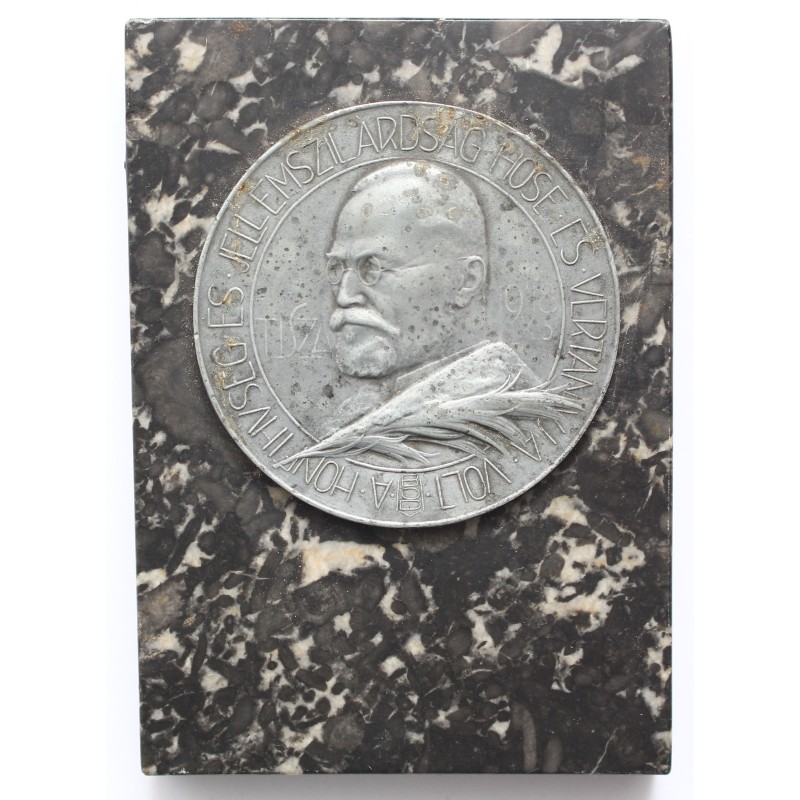 Tisza István halálára 1918. X. 31. plakett márványlapon, Bődy Kálmán