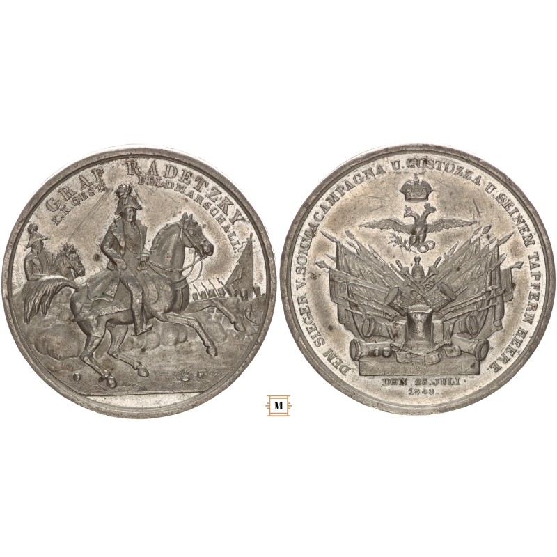 Radetzky Marsall Olaszországi győzelmei emlékére érem 1848