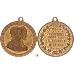 Ferenc József és Erzsébet látogatása Triesztben emlékérem 1882