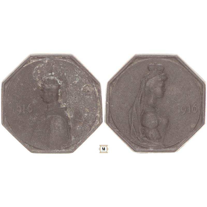 IV. Károly és Zita koronázási zseton 1916