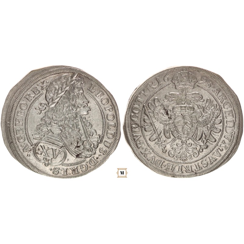 I. Lipót 15 krajcár 1695 Bécs