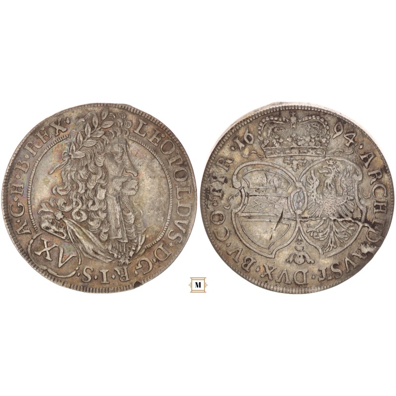 Tirol, I. Lipót 15 krajcár 1694 Hall