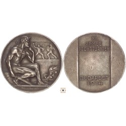 XI. Hadsereg Vívótornája Budapest 1914 ezüst emlékérem