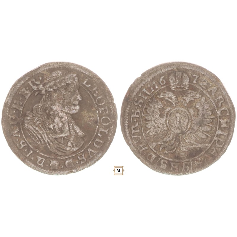 I. Lipót 1 krajcár 1672 SHS Boroszló