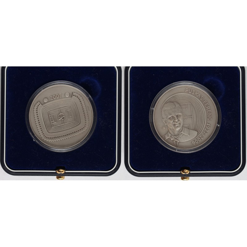 Puskás Ferenc ezüst emlékérem 2007 ezüstpatinázott