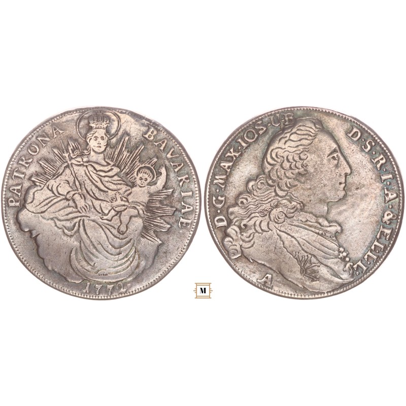Bajorország, III. Miksa József tallér 1772 A