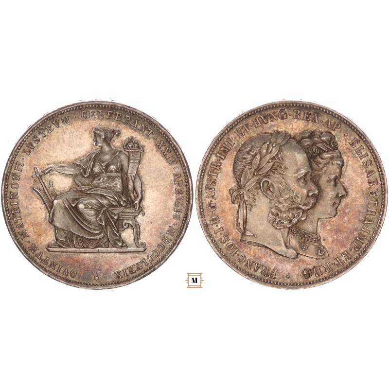 Ausztria 2 gulden ezüstlakodalom 1879
