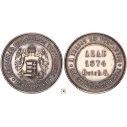 Aradi vértanúk 25.évi gyászemlékére 1874 ezüstérem