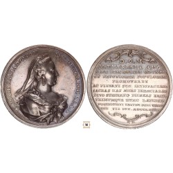 Mária Terézia - Esztergomi bazilika alapkövének letétele ezüstérem 1768