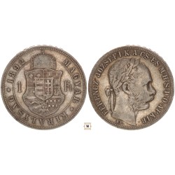 Ferenc József forint 1892 KB Fiume címer
